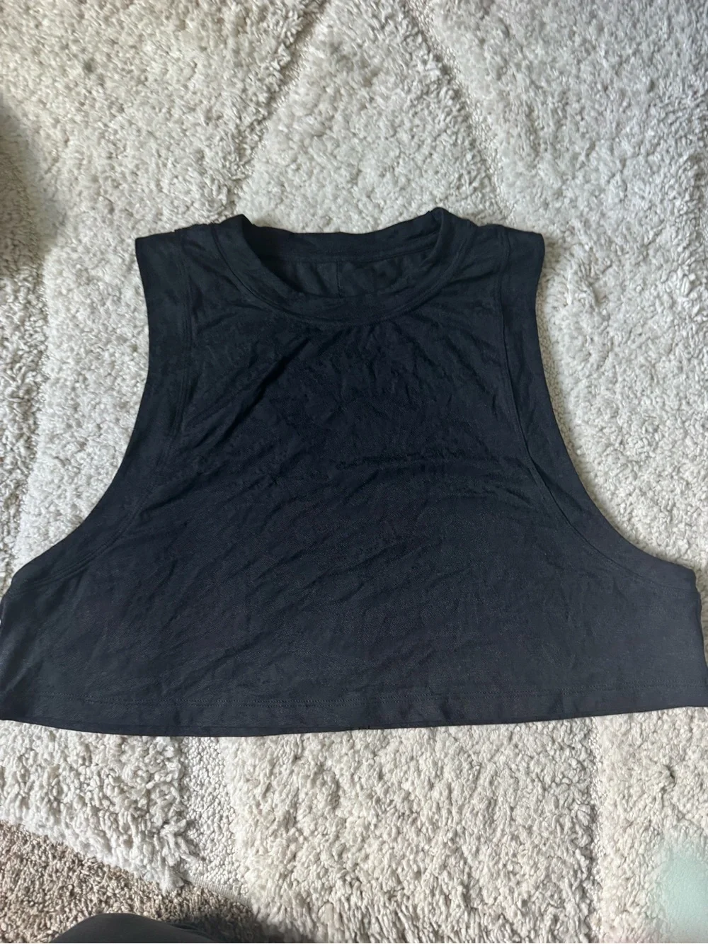 lululemon athletica Black Cropped Muscle Tank
